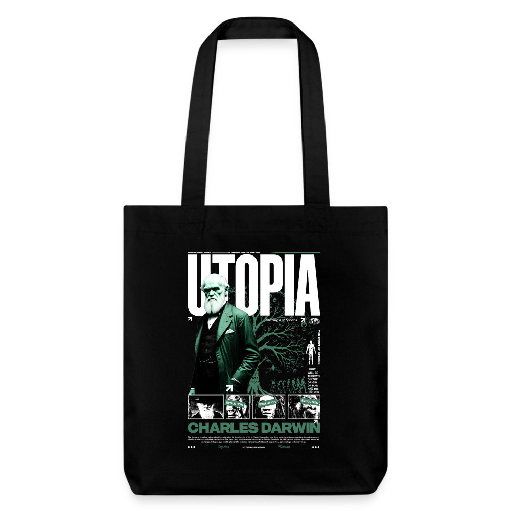 DARWIN x UTOPIA * Tote bag épais recyclé foncé - noir
