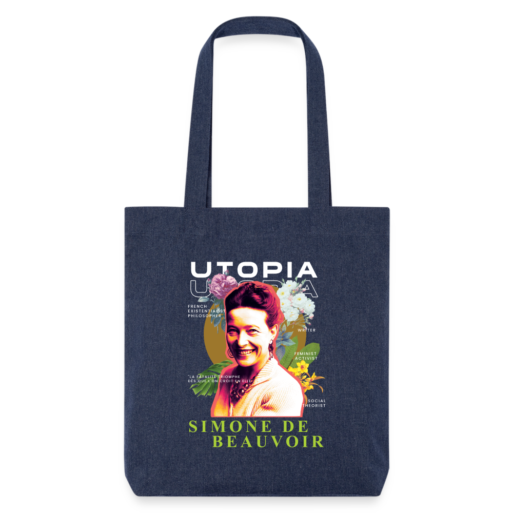 BEAUVOIR x UTOPIA * Tote bag épais recyclé - mélange bleu