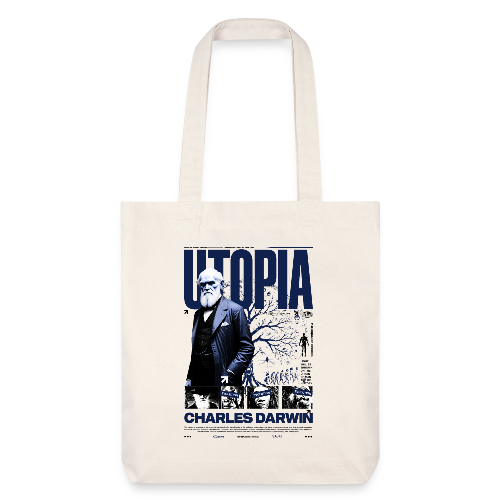DARWIN x UTOPIA * Tote bag épais recyclé Bleu - blanc cassé